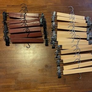 21 wooden pant hangers